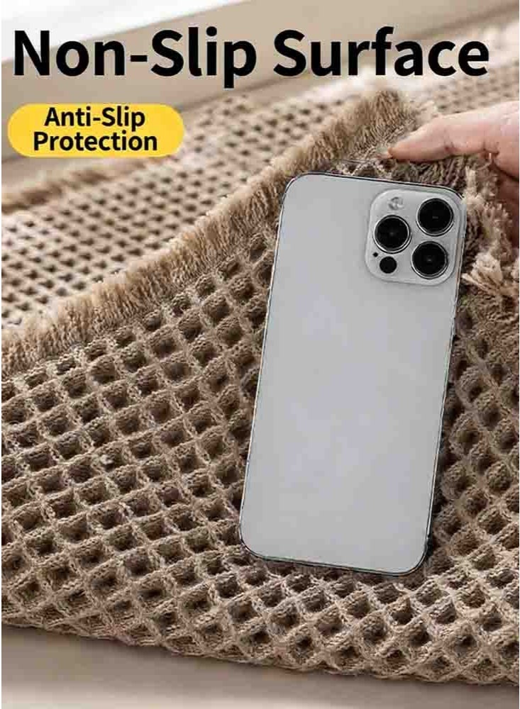 LeadMy Non-Slip Bath Mats, Super-Absorbent Quick-Dry Bathroom Mat, Soft Comfortable Floor Carpet for Shower and Tub, Easy Clean Machine-Washable Bathroom Rugs 43 x 61 cm Brown - Image 3